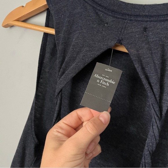 Abercrombie & Fitch NY Navy Blue Anonymous Twisted Open Back Tank Top Sz XS NWT - Picture 12 of 13